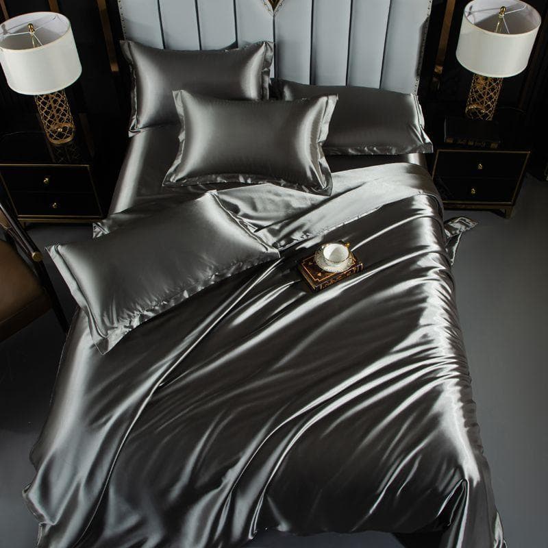 High End Home Emulation Silk Satin Bedding Set Luxury Single Double Duvet Cover Set High Quality King Queen Size Bedding Sets 180x220cm 1pc cover