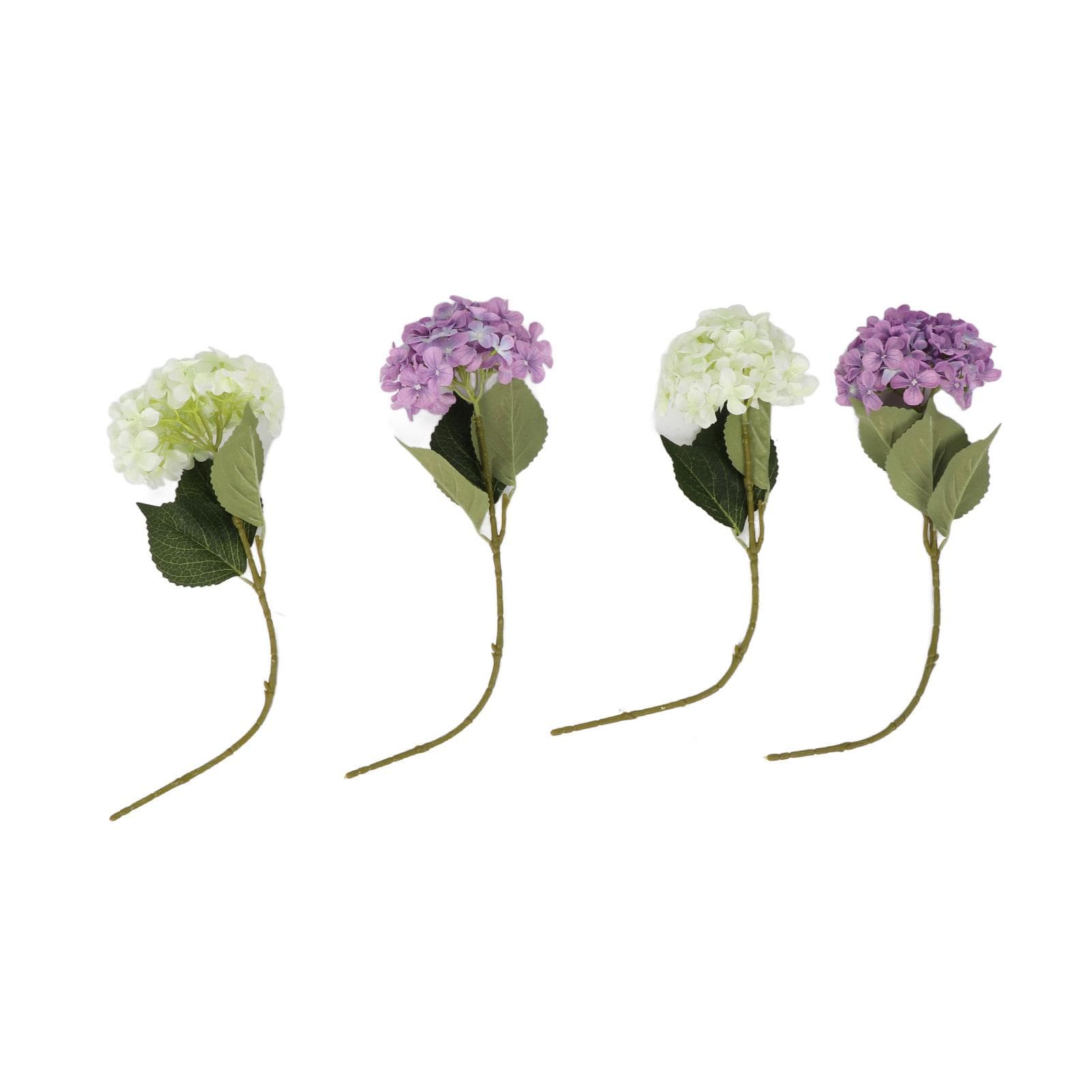 4PCS Artificial Hydrangea Flowers Simulation 3D Printing Decorative Hydrangea Branches for Home 4pcs