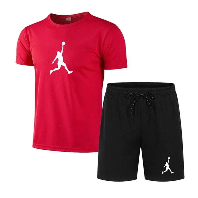 Summer Popular Men's T-shirt+shorts Suit Men Sports Suit Printing Casual Fashion Short-sleeved T-shirt Set Men Joggers Suit Set 6XL