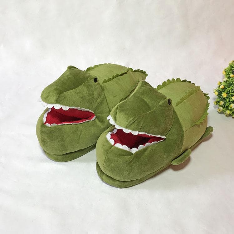 Cute Panda crocodile Anti-slip Shoes shark Unisex Winter Warm Indoor Cute Cartoon Plush Unicorn Bear Cat Cow Duck Rabbit Cosplay Slippers 35-43