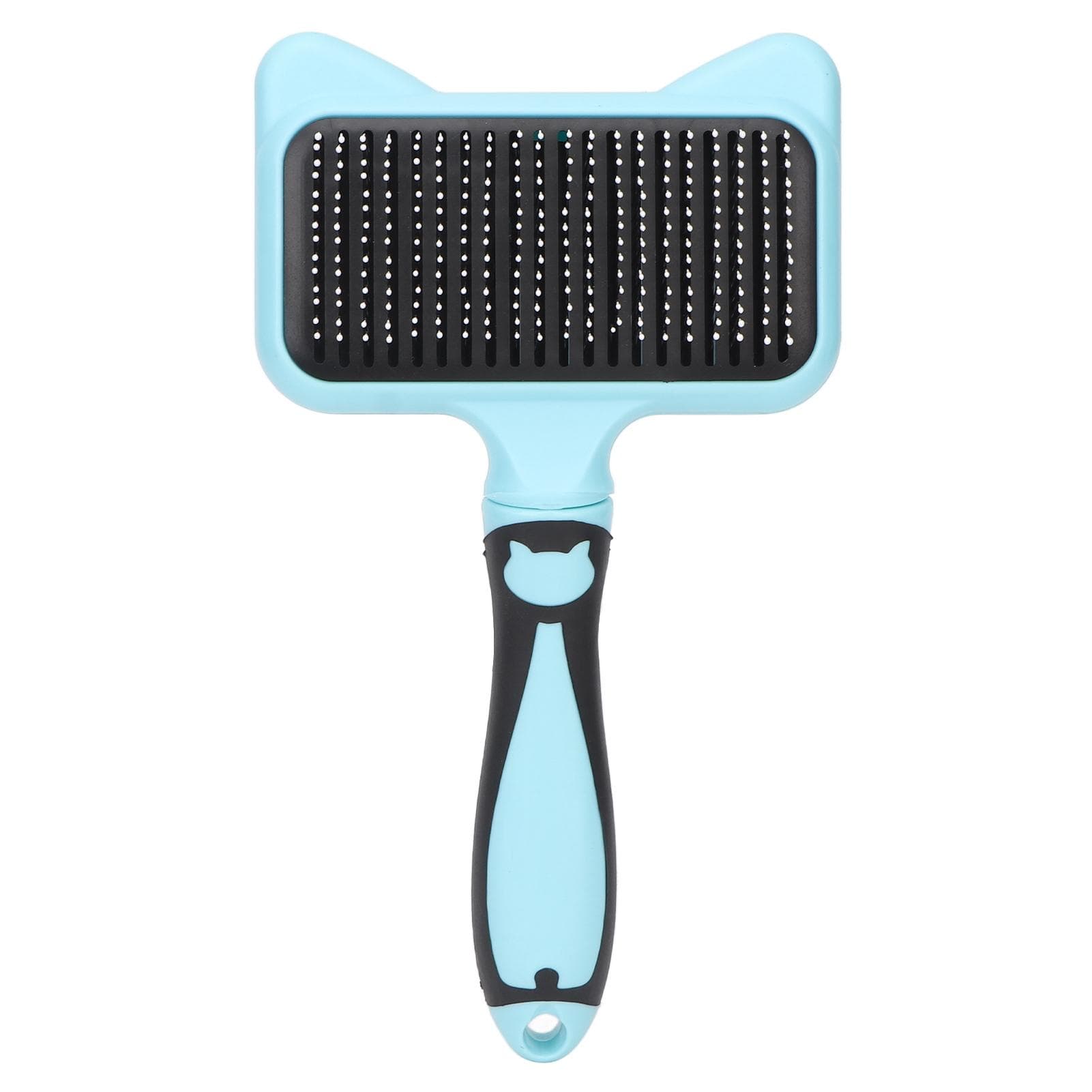 Cat Grooming Brush 140 Degree Curved Teeth Massage Function Pet Self Cleaning Brush with Resin blue