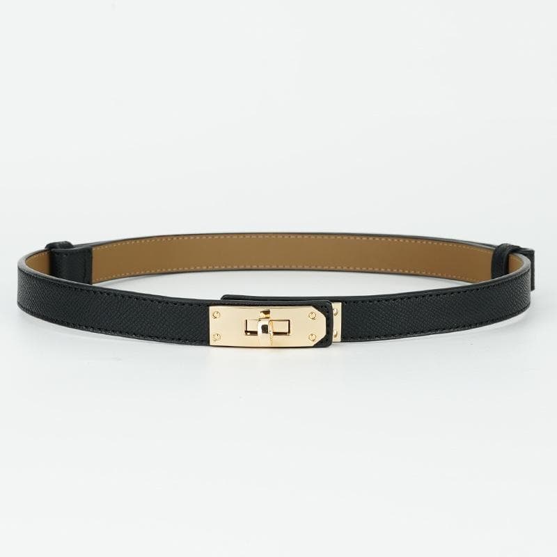 Ladies Belt, Double-Sided Leather High-Quality Waistband Thin Belt With Dress Decoration H Home Double Cowhide Belt Women average size (about 105-110CM)