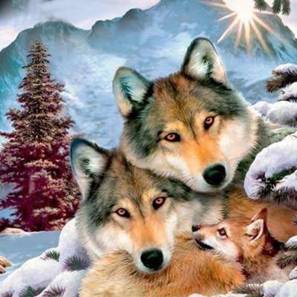 Full 5D Diy Diamond Painting Cartoon Animal Wolf Mosaic Embroidery Cross Stitch Home Decor Handmade 30x30cm