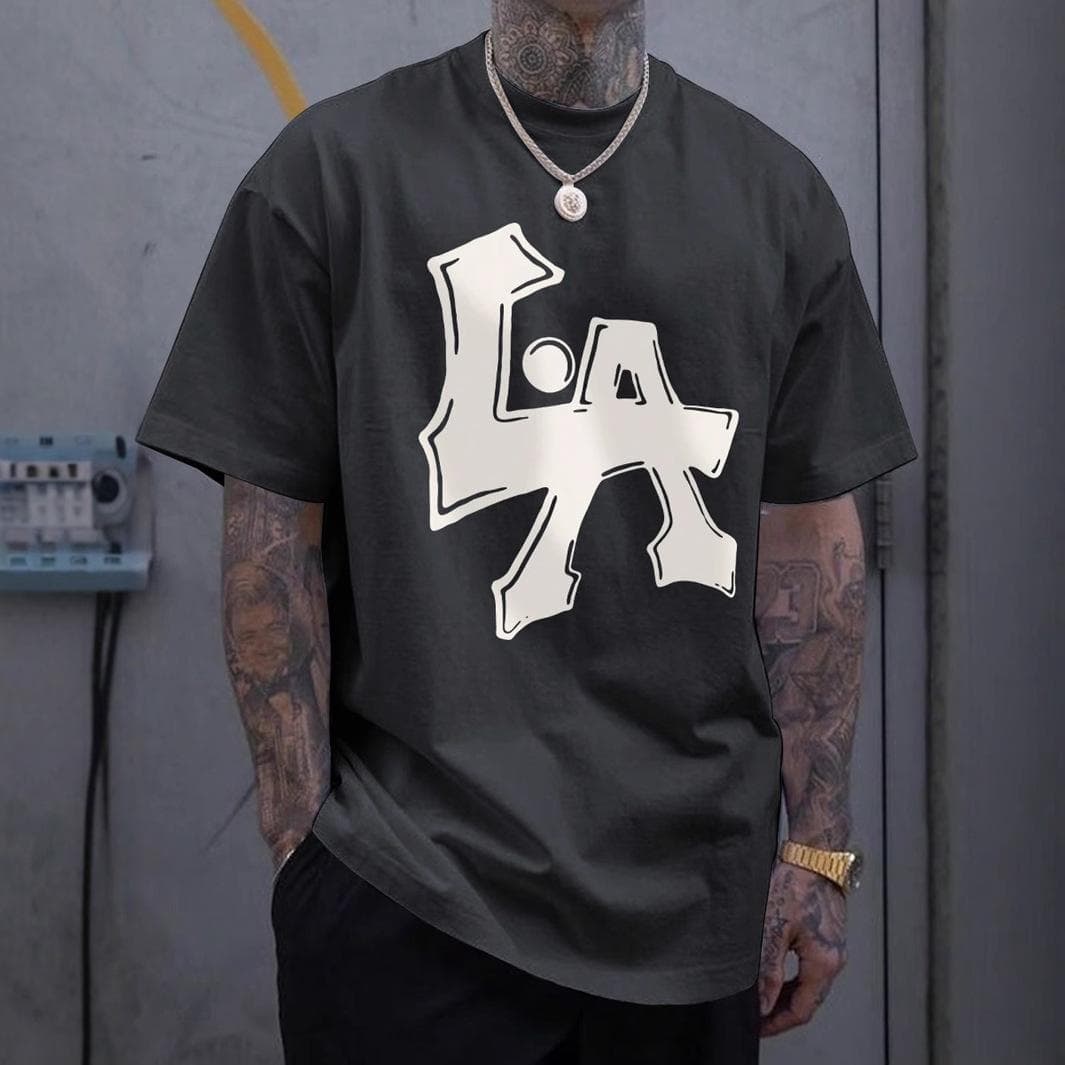 Short-sleeved T-shirt for Summer New Men's Casual Commuting Versatile Round Neck Printed Short-sleeved T-shirt 5XL