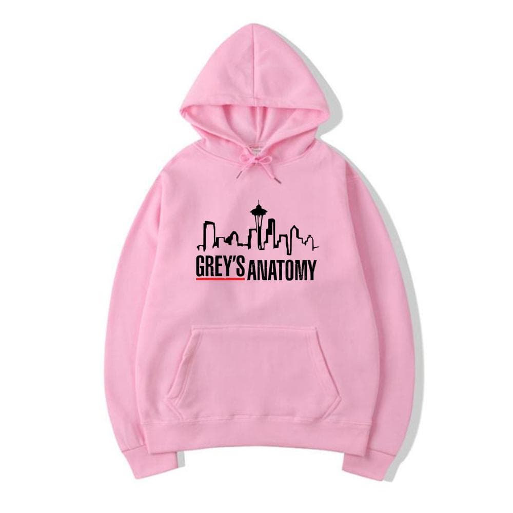 Grey's Anatomy Hoodie Grey Sloan Memorial Hospital Hoodies Women Long Sleeve Pullovers Casual Tops Tv Show Inspired Sweatshirt XXL pink