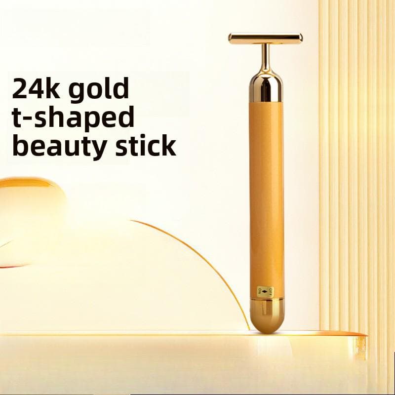 24K Gold Stick Gold Plated Beauty Stick Japanese Beauty Tool Face Lift V Face Tool Beauty Stick 17*150mm