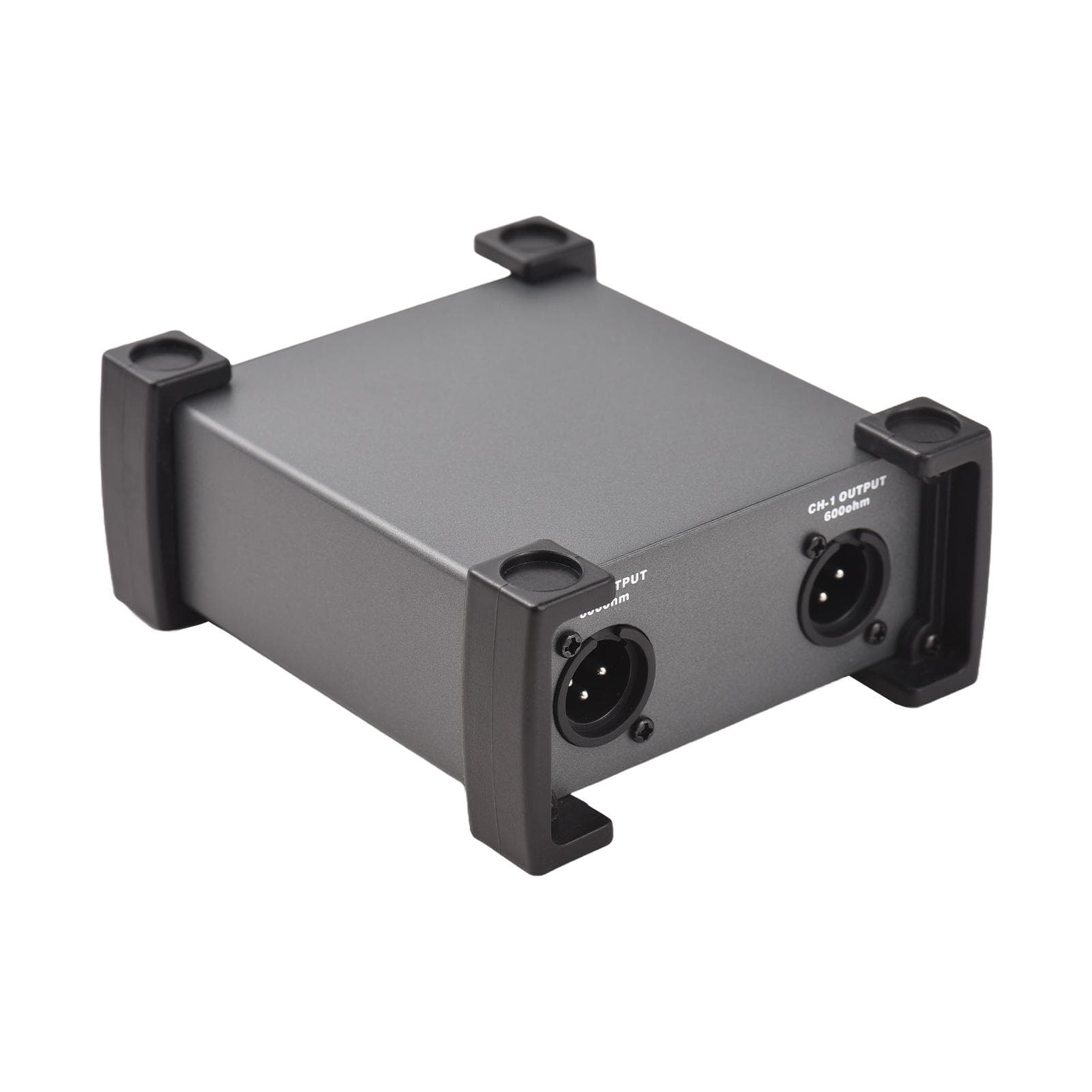 2 Channels Passive DI-Box Unit Hum Eliminator 1/4   instrument Direct Box to XLR Professional black