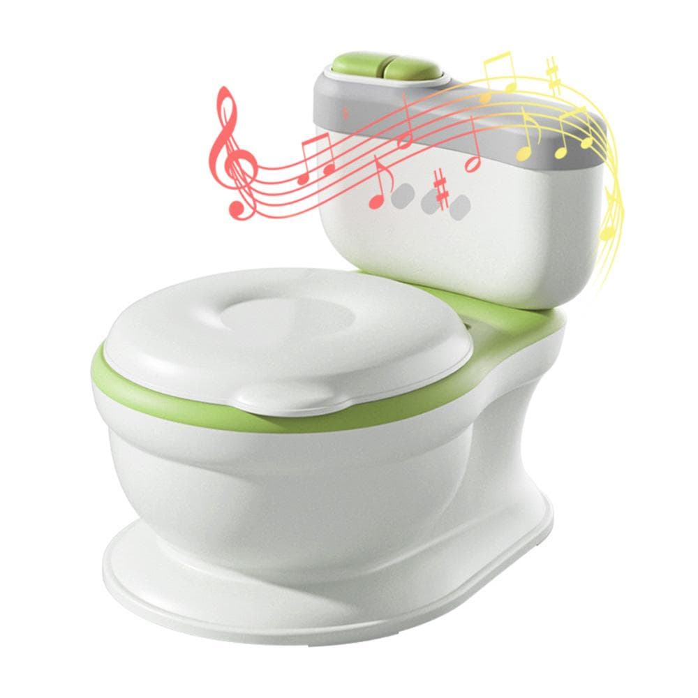Kids Potty Training Toilet Seat Realistic Potty Training Seat for Toddlers Boys Girls with Soft PU green
