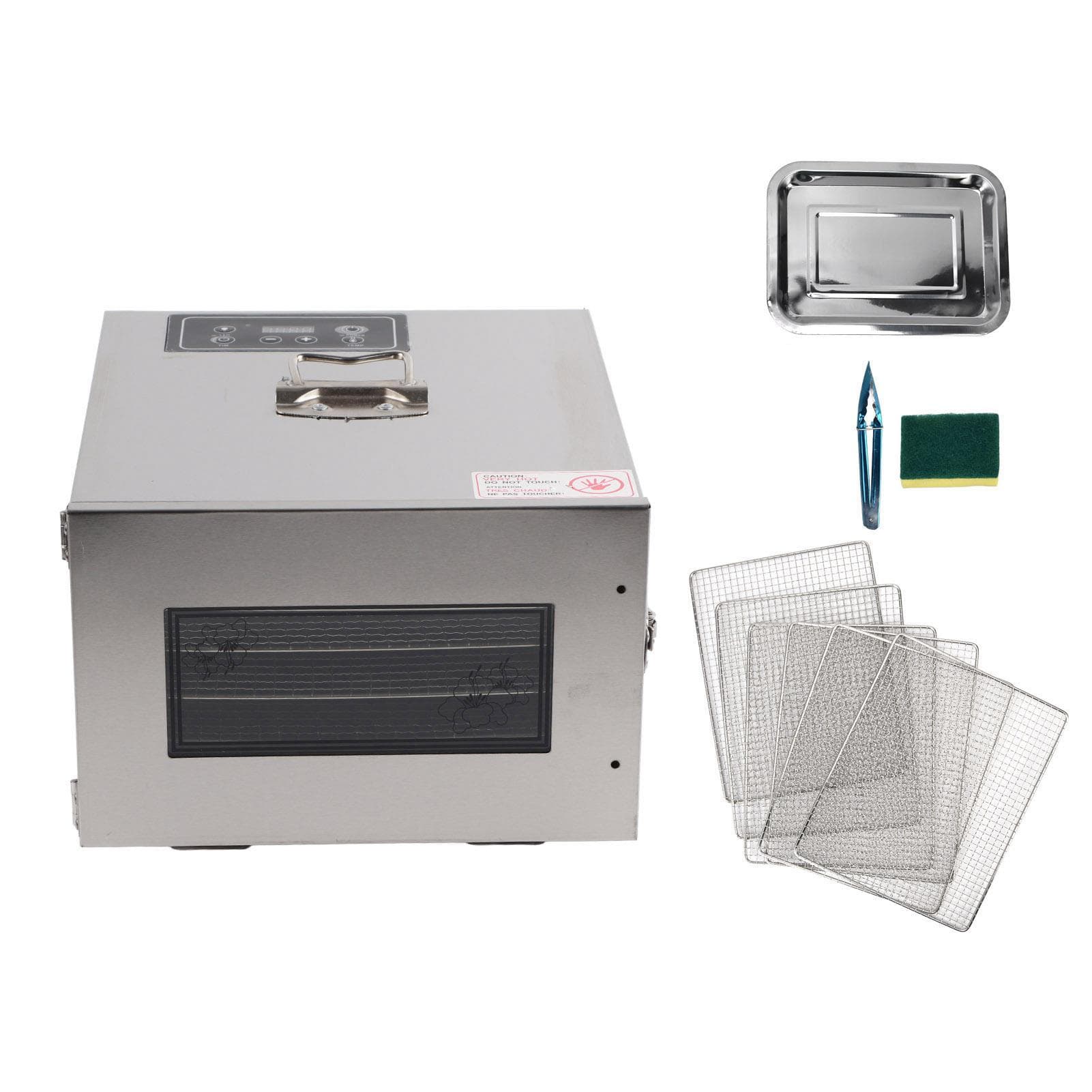 400W Food Dehydrator Stainless Steel 6 Trays Electric Food Dryer Machine for Fruit VegetableUK Plug