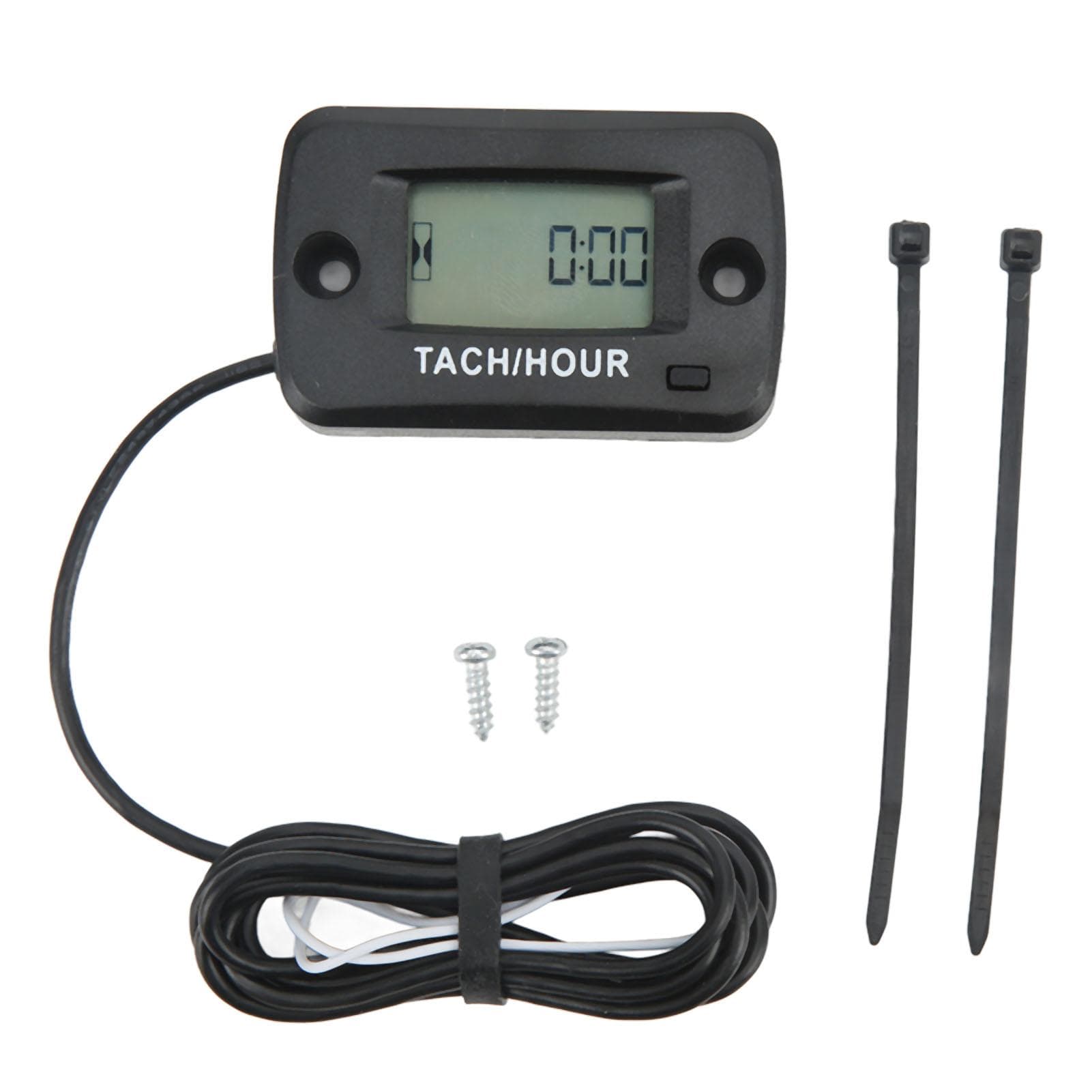 Digital Tach Hour Gauge LCD Display IP68 Waterproof 0?999999H 0?30000RPM for Motorcycle ATV