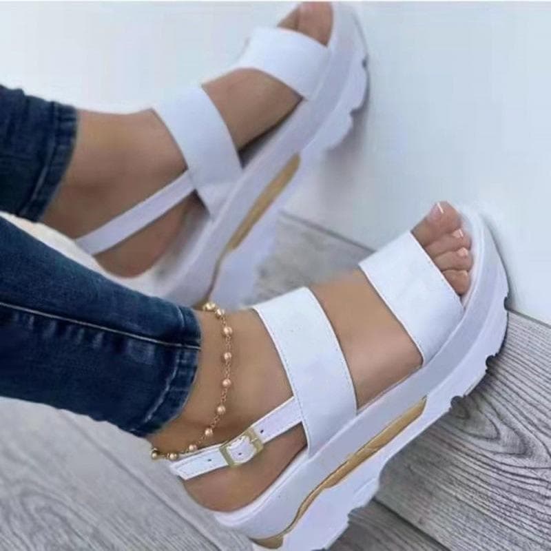Women Premium Orthopedic Round Open Toe Sandals Female Slippers Buckle Strap Vintage Anti-slip Breathable Shoes for Summer Plus Size 39