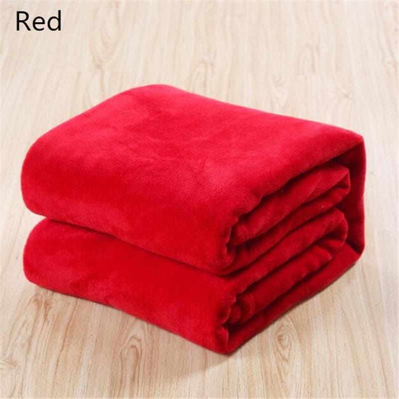 2020 Home Textile Flannel Weighted Blanket Super Warm Soft Solid Blankets 70x100/150x200/180x200/200x230cm 200cm by 230cm red