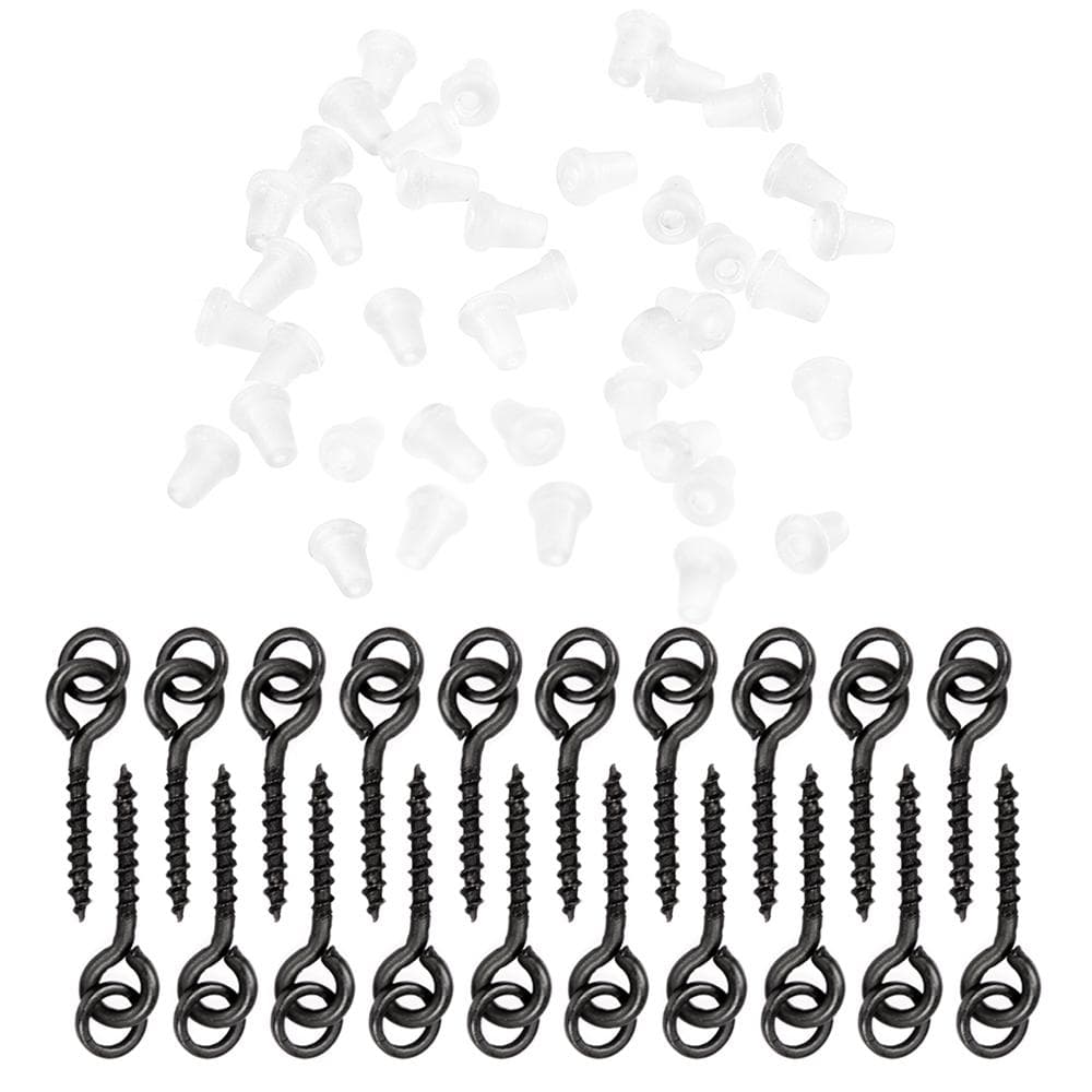 20pcs Threaded Boilie Bait Screws 40pcs Fishing Hook Stop Hook Fishing Hook white