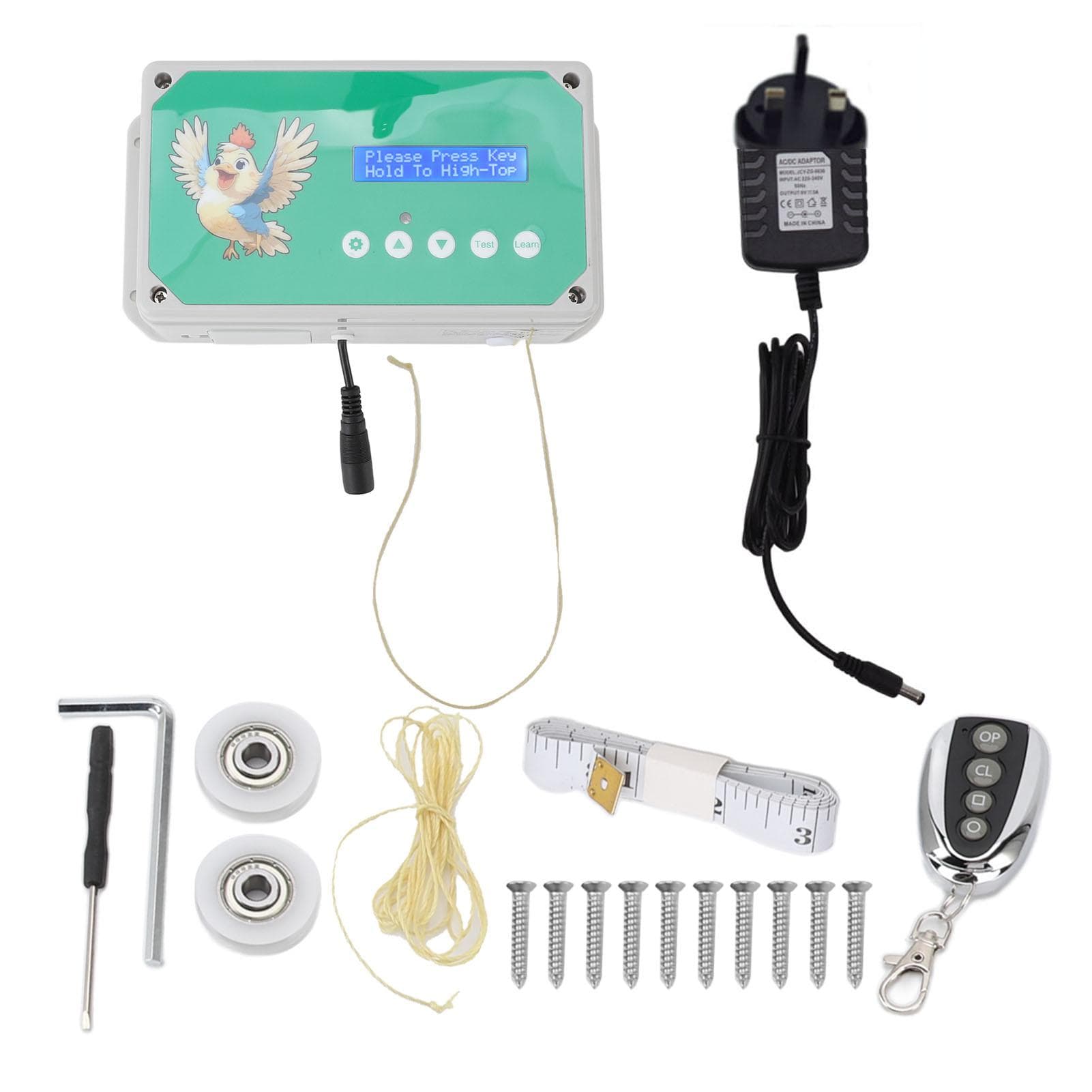 Chicken Coop Door Controller IP44 Waterproof Timer Remote Control Dual Power Supply Automatic