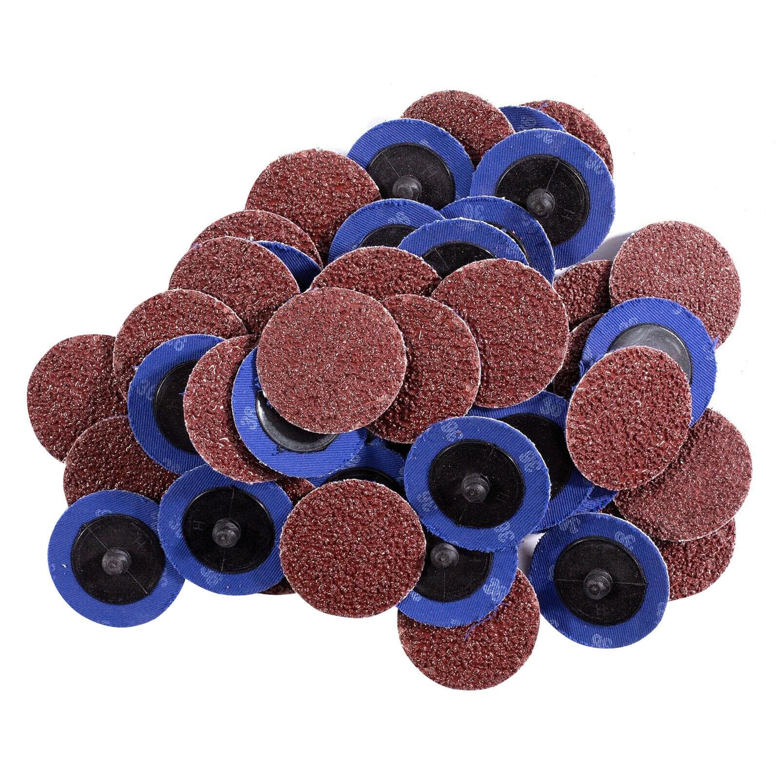 50Pcs 2in Sanding Grinding Discs 36 Grit Aluminum Oxide Die Grinder Roll Lock Disc Rust Paint 50Pcs