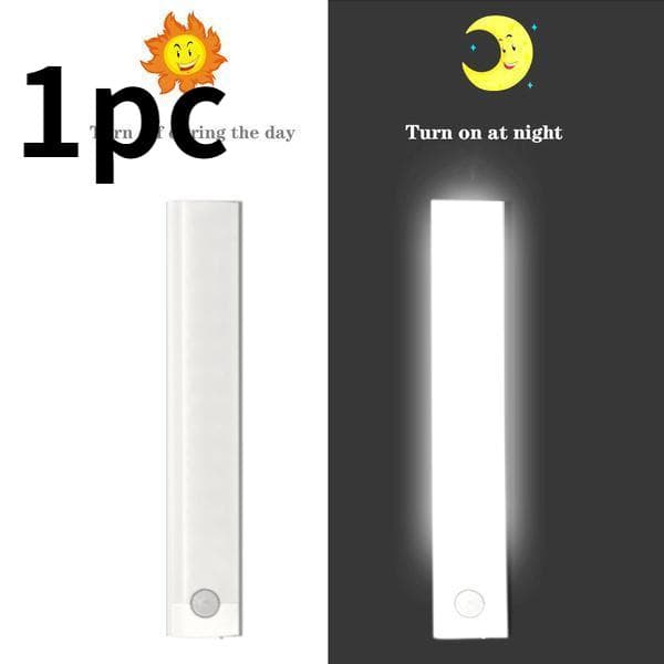 1PC LED Night Lights Wireless Motion Sensor Wall Light USB Rechargeable Kitchen Cabinet Night Lamp white