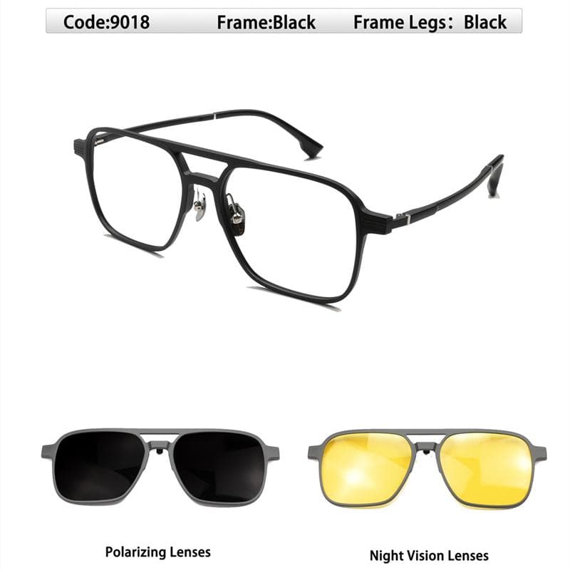 KOCOLIOR Magnetic Clip on Glasses Women Polarised Polygonal Optical Myopia Eyewear Men Custom Prescription Glasses Frame