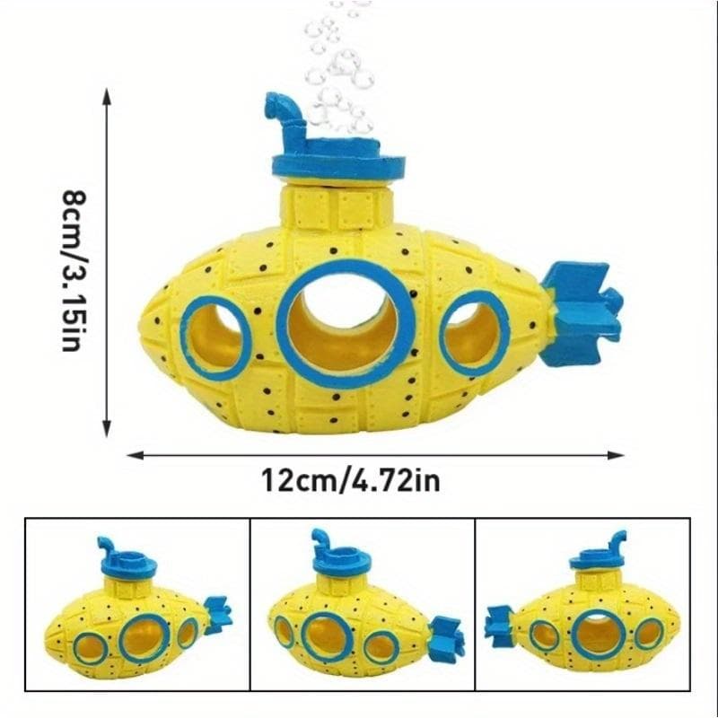 Resin Submarine Ornaments Fish Shrimp Shelter Cave Landscaping Accessories for Aquarium Fish Tank Decorations yellow