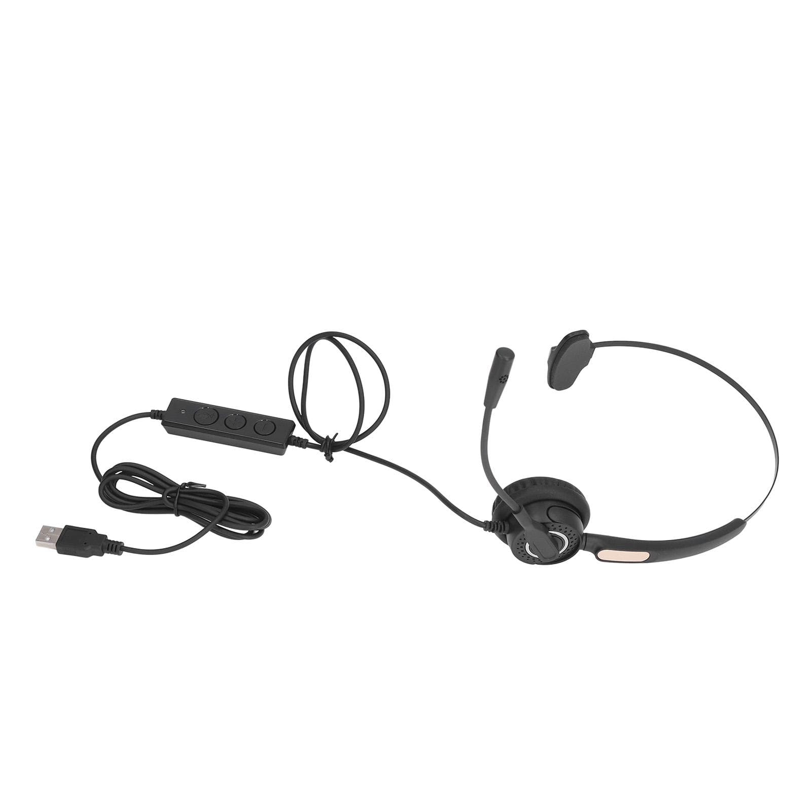 Call Center Headset USB Adjustable Wired Service Headphone with Noise Cancelling Microphone for