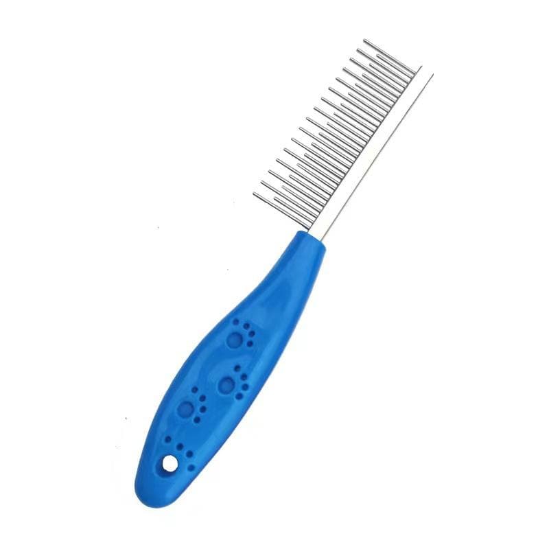 Stainless Steel Dog Comb Pet Hair Removal Shedding Pin Combs For Cat Dog Cleaning Grooming Tool 19.5*3cm 19.5x3cm blue