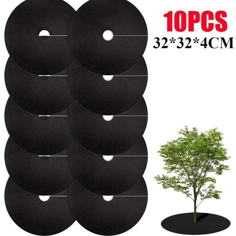 10PCS Non-Woven Tree Mulch Ring Degradable Tree Protector Mat Reusable Tree Weed Barrier for Weed Control Root Protectio 32*32*4CM(10PCS)