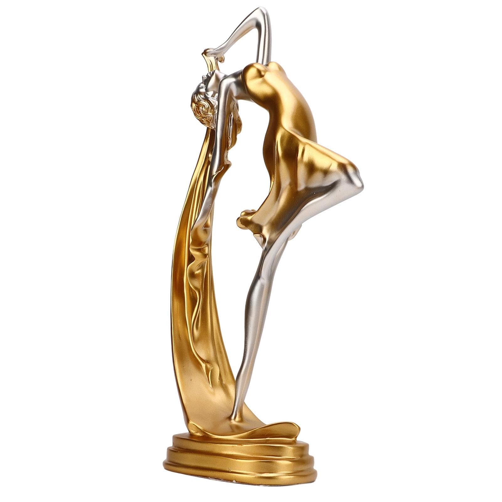 Dancing Girl Statue Gold Elegant Ballet Girl Craft Ornaments for Living Room Bedroom Wine Cabinet