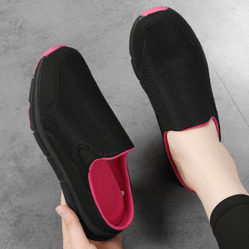 Women's Backless Walking Sneakers Summer Slip-on Mule Shoes Closed Toe Slippers Comfort Casual Traveltime Mule EU: 37 black