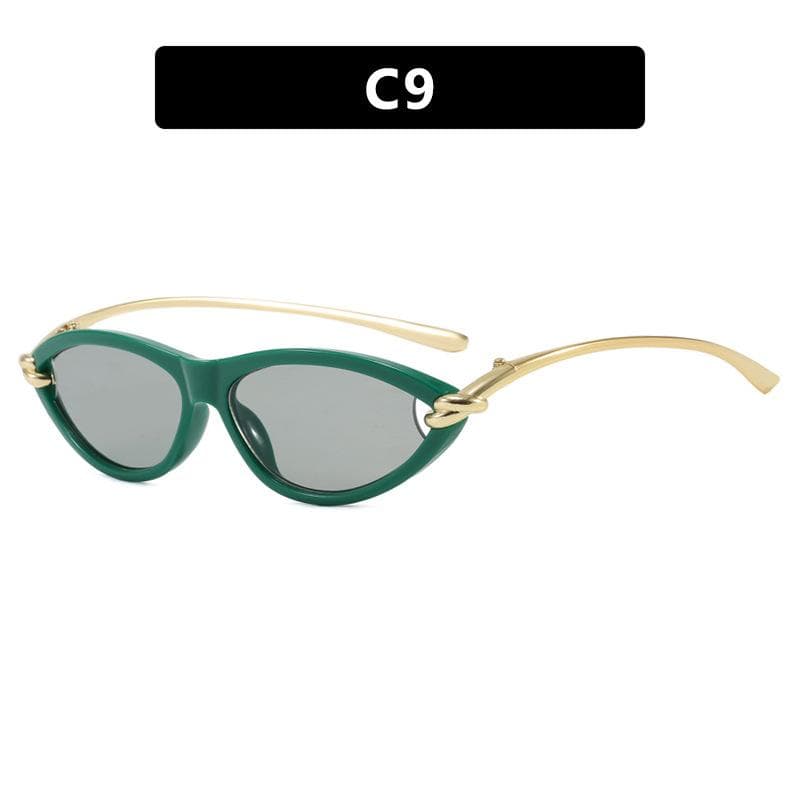 Luxury Neutral Frame UV400 Sunglasses Fashionable Cat Eye Glasses Outdoor Driving Sun Protection