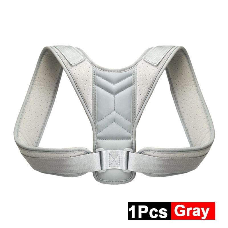 Posture Corrector for Men and Women, Upper Back Brace for Clavicle Support,Adjustable Back Straightener Providing Pain Relief S gray