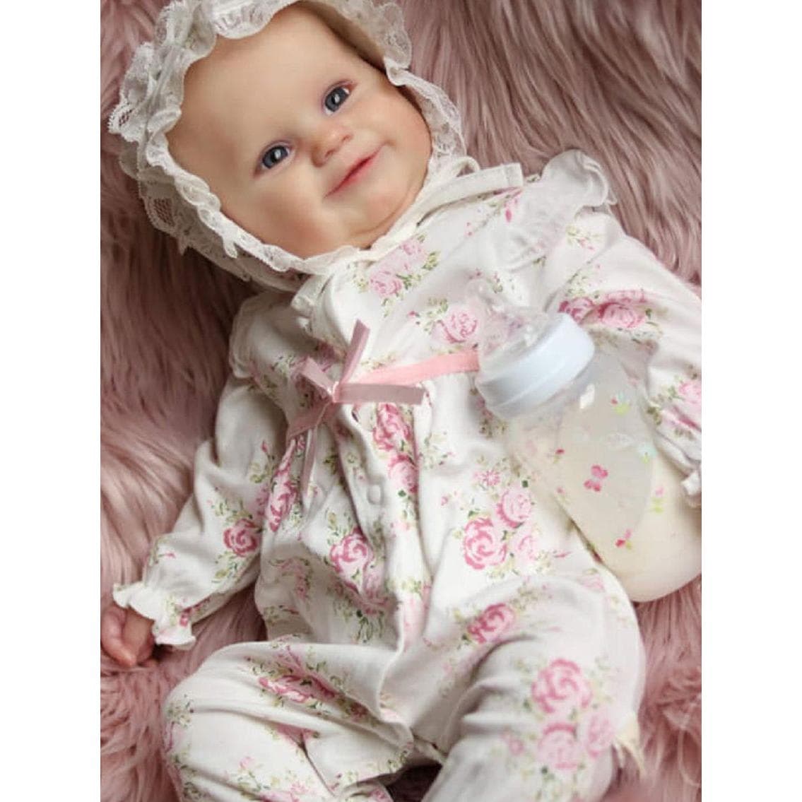 60 CM 3D Paint Skin Silicone Reborn Girl Baby Doll with Blood Vessels Bebe Lifelike Art Hand Made Toddler Birthday Toy Finished doll