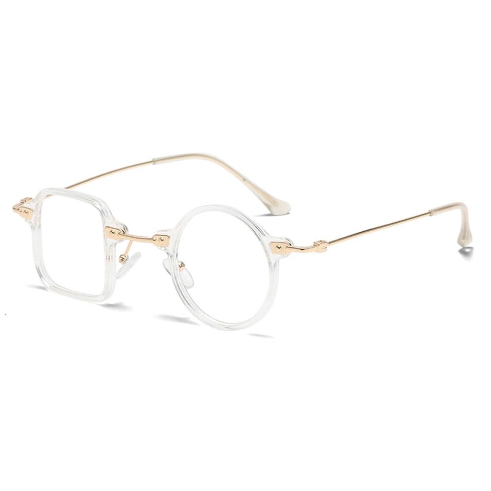 Trendy UV400 Square Round Sunglasses Clear Ocean Lens Punk Shades for Men Women