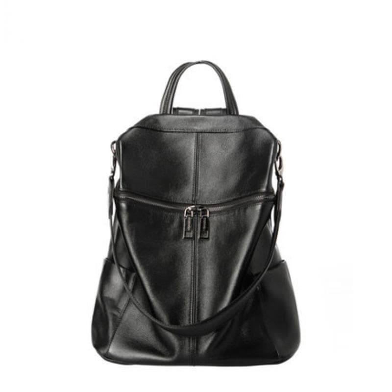 Leather Girl Backpack, Large-capacity Schoolbag, College-style Backpack, European and American Retro Bag