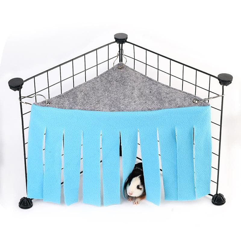 Home Supplies Hamster Hammock Guinea Pig Rabbit Tassel Corner House Avoid Tent Nest Small Pet Hidden House blue