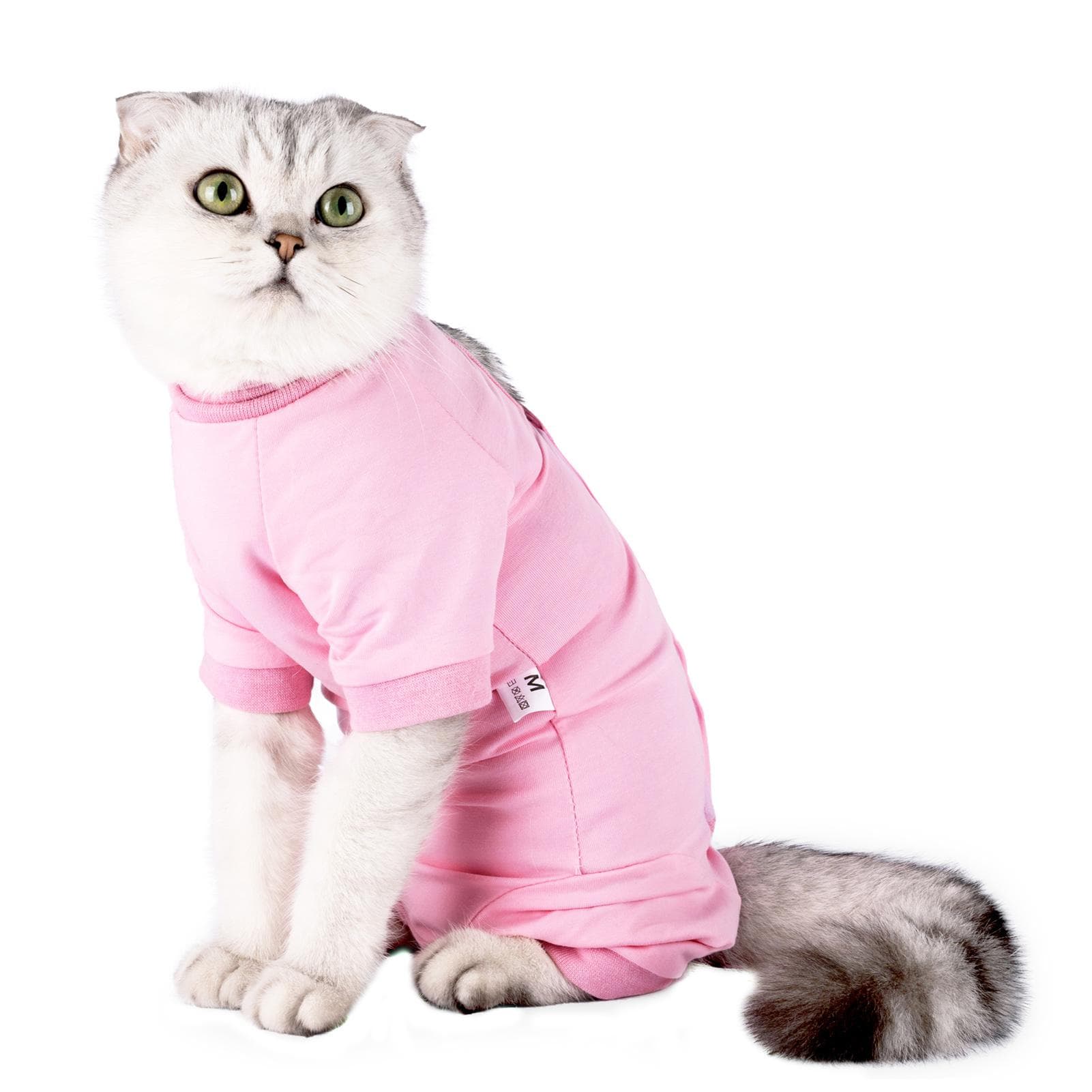 Cat Recovery Suit for Abdominal Wounds Skin Diseases After Surgery Pets Vest Small pink