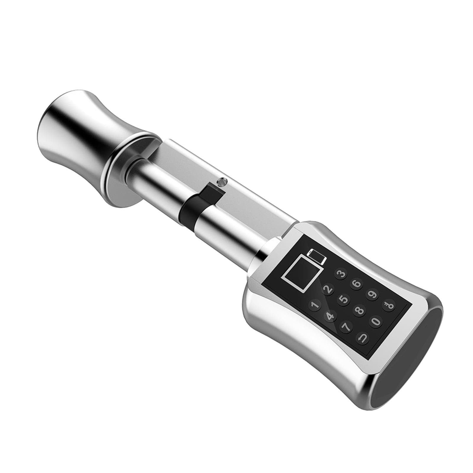 Smart Lock Cylinder Electronic Keypad Door Lock 4 Unlocking Ways Fingerprint/ Password/ Mechanical C001D-60 silver