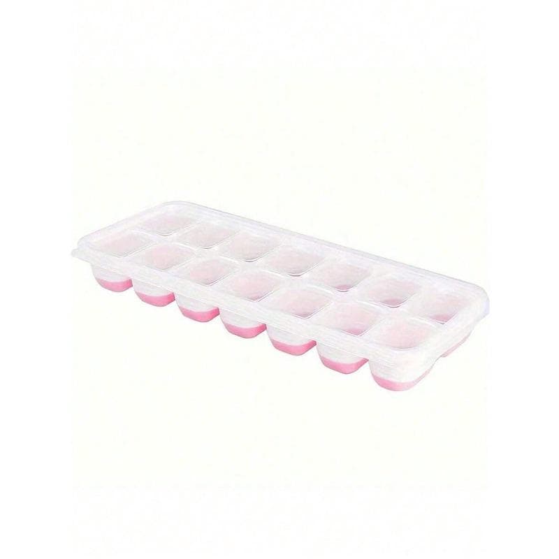 1pc Silicone Ice Brick Mold, Multicolor Transparent 14/24 Grids Ice Brick Ice Tray, Suitable For Refrigerator 1pc (14 Grids Pink) multicolour