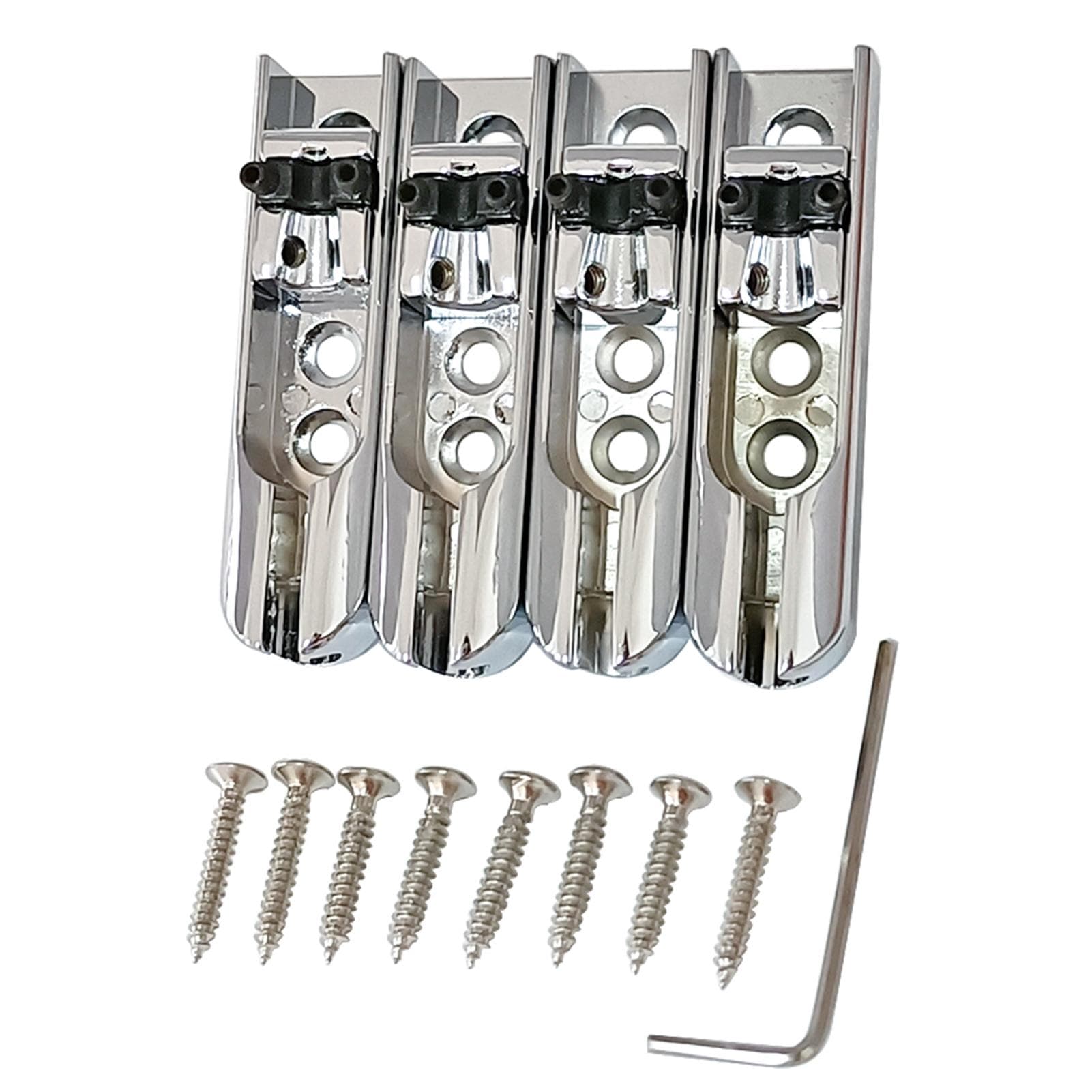 4pcs Bass Guitar Bridge Individual Bass Bridge Guitar Bridge Single Individual Tailpiece Single silver
