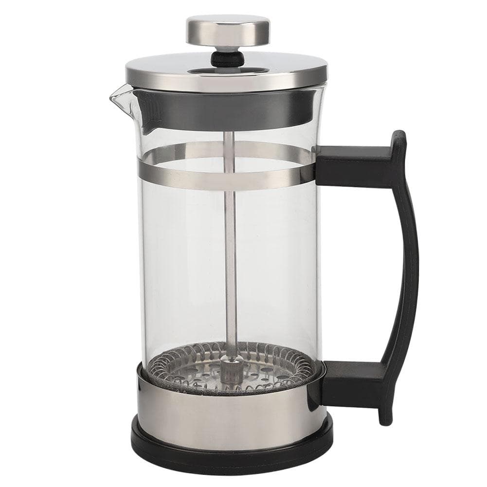Stainless Steel Glass Coffee Pot French Press Filter Pot Household Tea Maker Black