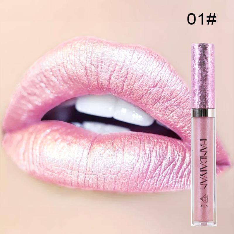 Handaiyan 6 Colors Shiny Lip Gloss Longlasting Glitter Red Nude Lipstick Liquid Waterproof Moisturize Crystal Lipgloss Makeup 01