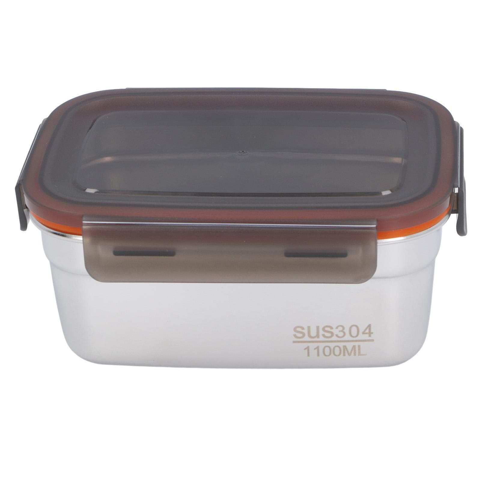 Stainless Steel Food Storage Container Multipurpose Safe Eco Friendly Leakproof Rectangular Food 1100ML