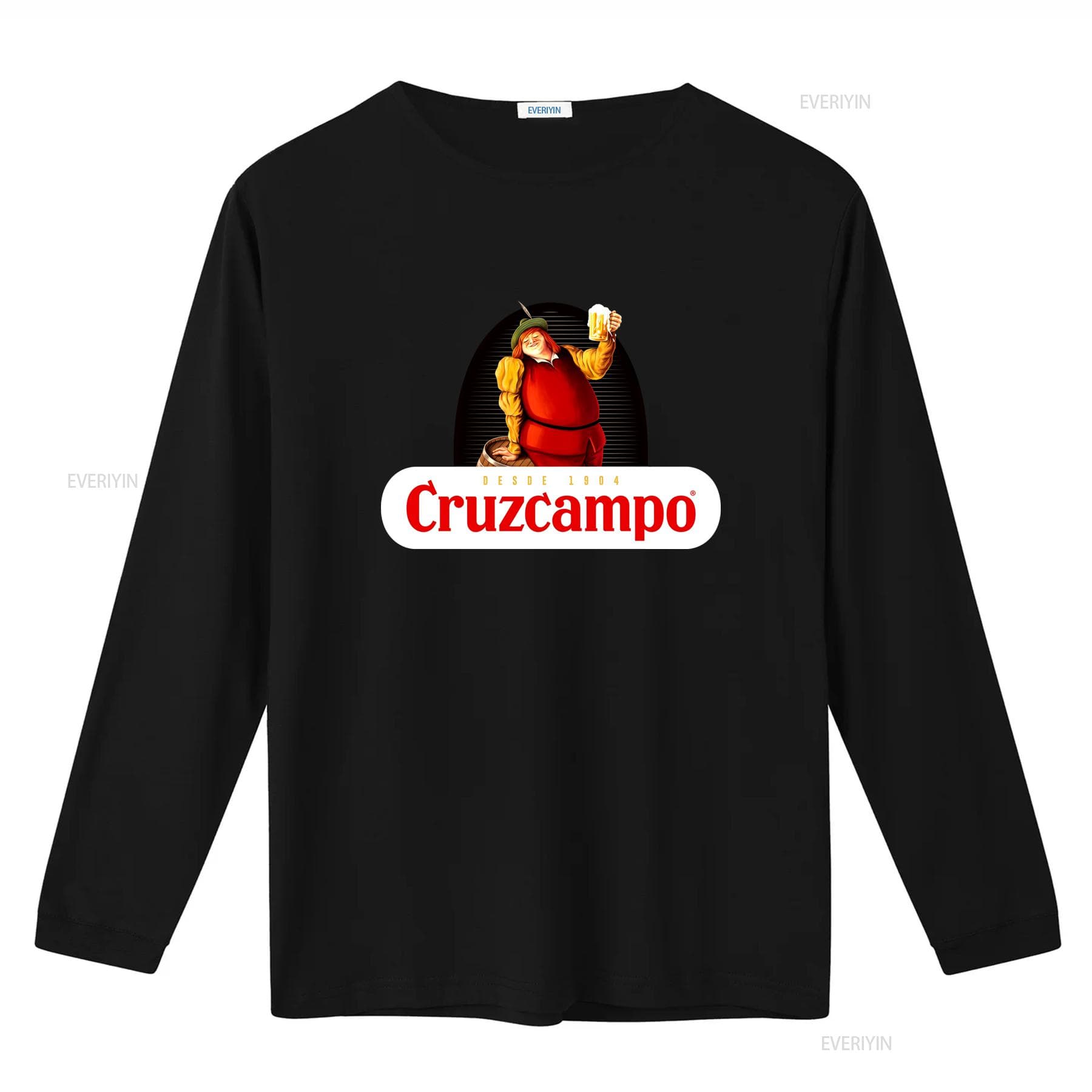 Cruzcampo Vintage Beer Lover T Shirt Classic Cotton for Perfect Christmas vintage Washed Top For Everyday Wear homme Versatile 4XL