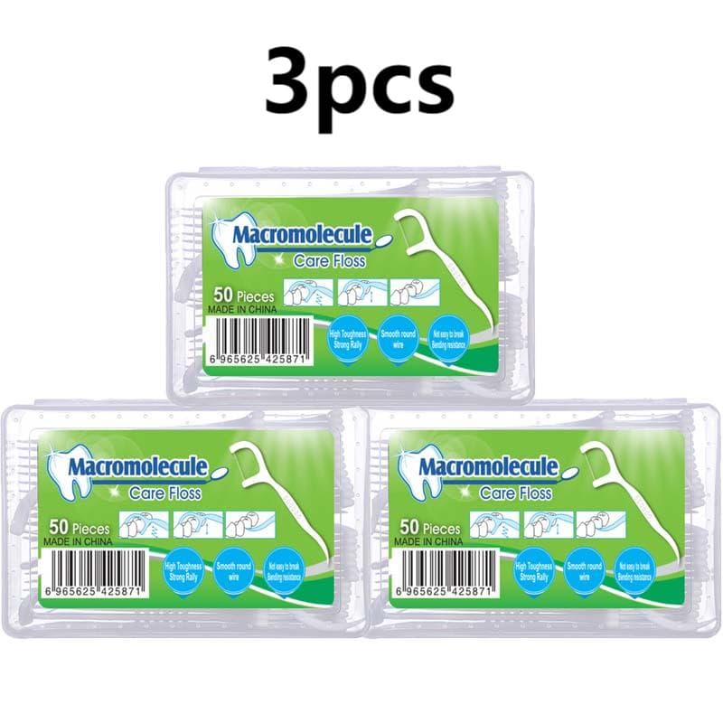 3 PCS Polymer Floss Stick High Tensile Floss Oral Care Floss Stick Disposable Toothpick Dental Supplies Ultra-fine Floss