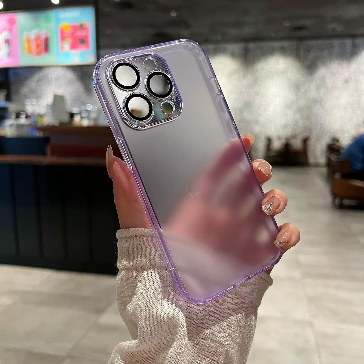 Anti-fingerprint Suitable for Iphone15ProMax Frosted Phone Case Glass Apple 14 Stepless Full Cover Protective Case iPhone12promax