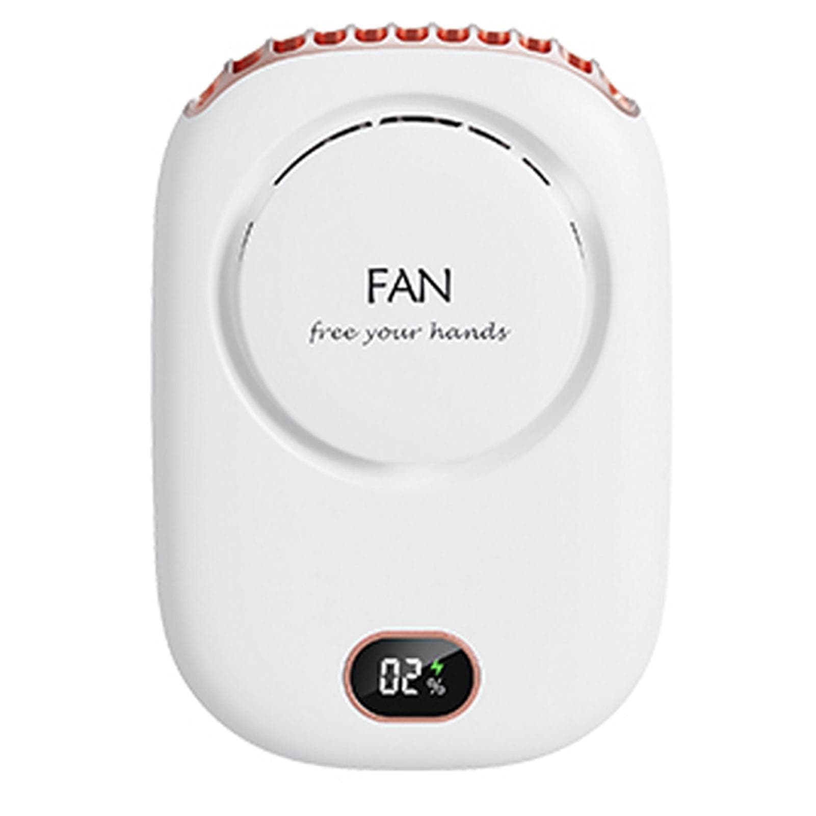Necklace Fan Mini Wearable Fans Neckband Fan USB Rechargeable Quiet 3 Speed Hand Free Fan for white