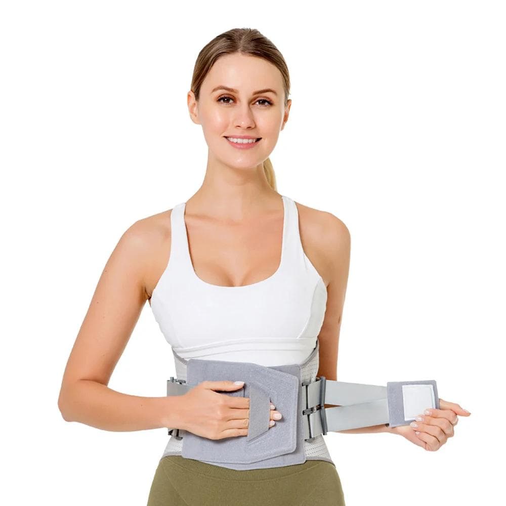 Waist Protective Belt Lumbar Waist Support Magnet Compress Self Heating Belt Fixing Belt Steel Plate Supporting M gray