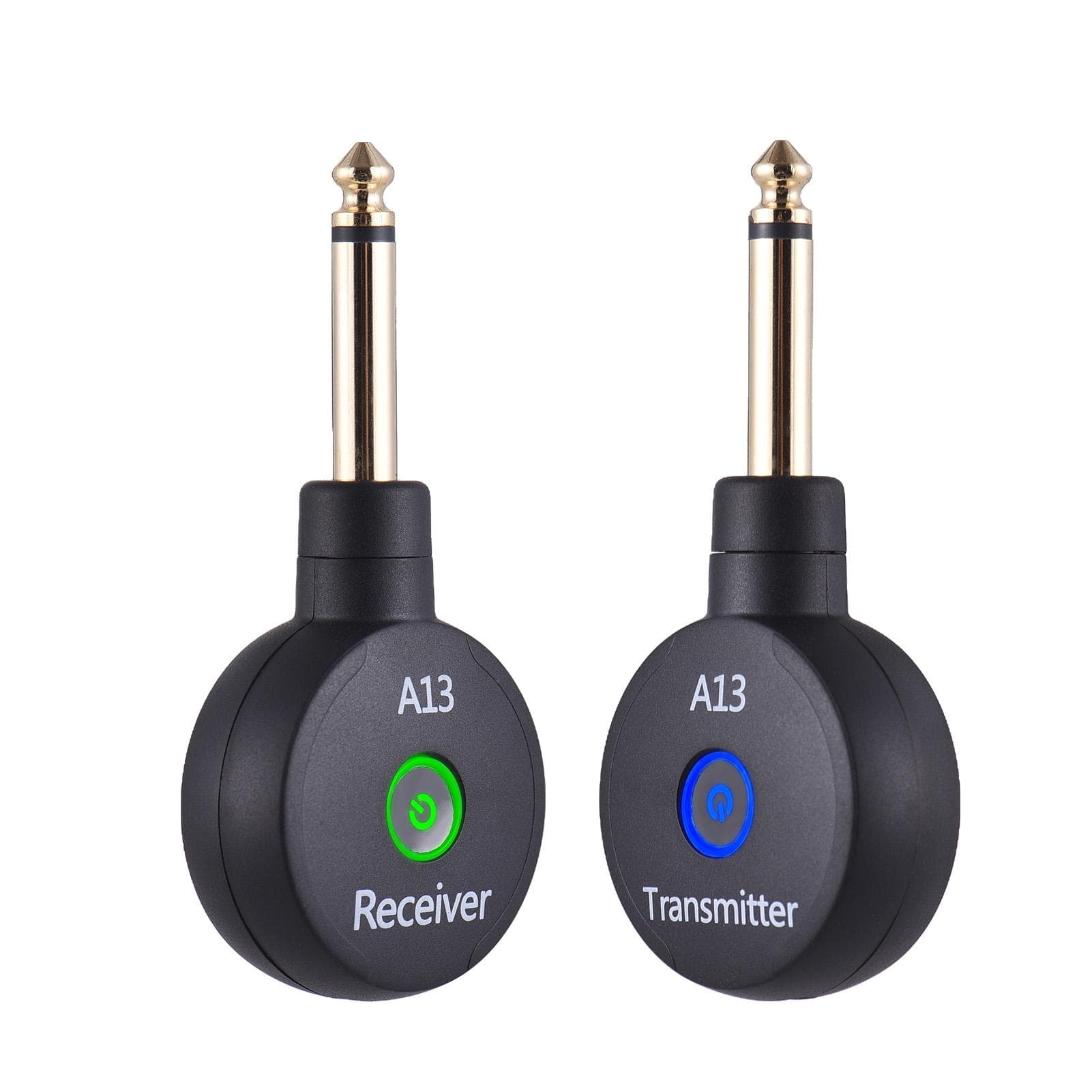 2.4G Wireless Guitar System Rechargeable Portable Guitar Transmitter Receiver Set Dual Mode black