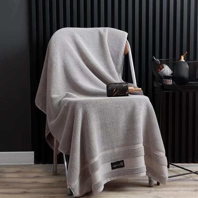 Inyahome 100% Cotton Shower Towels Bath Towel for Adults High Absorbent Home Hotel Pure Thick Towels Bathroom Bath Towel White 80x160cm 1pcs grey