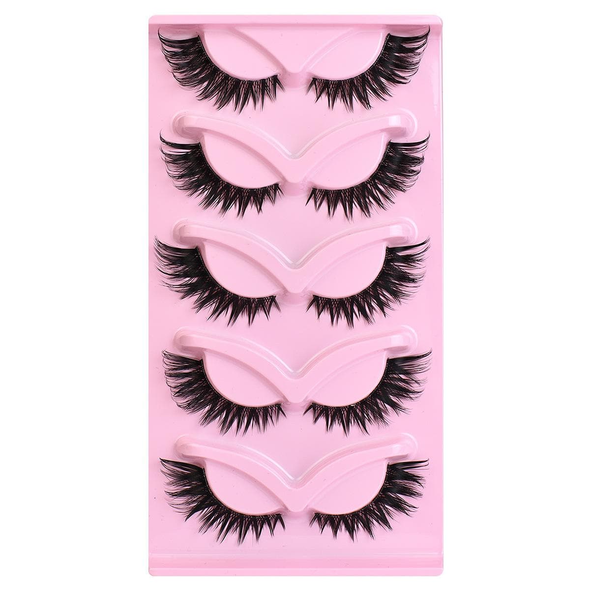 5 Pairs Fluffy False Eyelashes Thick, Wispy, 3D Volume, Faux Mink Strip Lashes For Dramatic Eye Makeup Look Strip Lashes, Fake Lashes F04