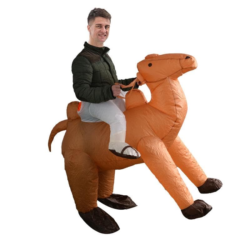 Funny camel inflatable costume, cosplay party dress up inflatable suit 150-190cm brown