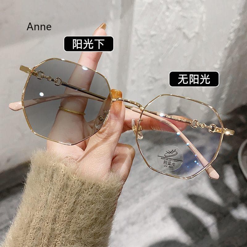 Luxury Photochromic Minus Diopter Glasses Anti-blue Light Color Changing Sunglasses for Women Myopia Eyewear 0